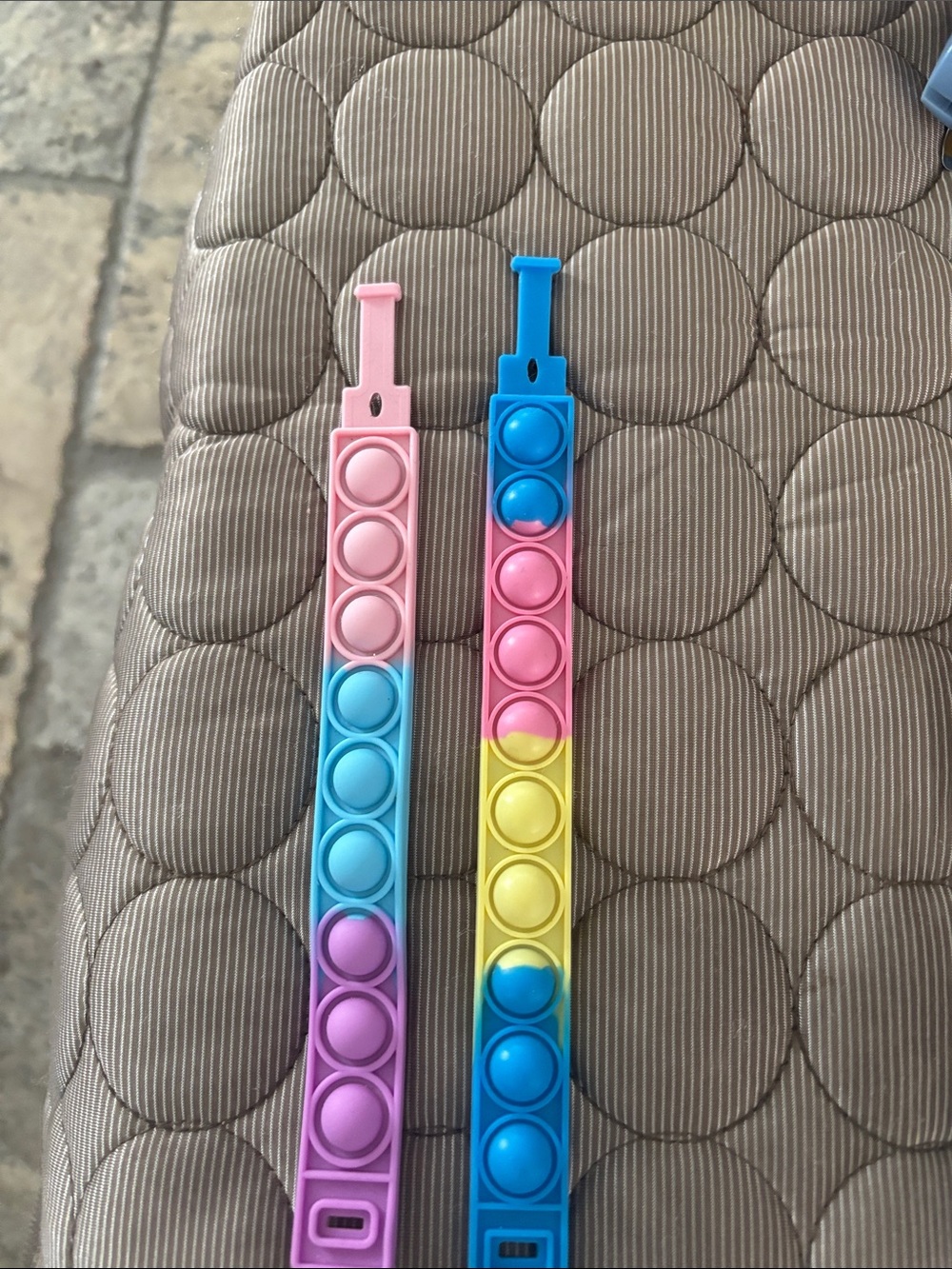 Kids Silicone Pop Bubble Fidget Toy Bracelet - Pink & Blue